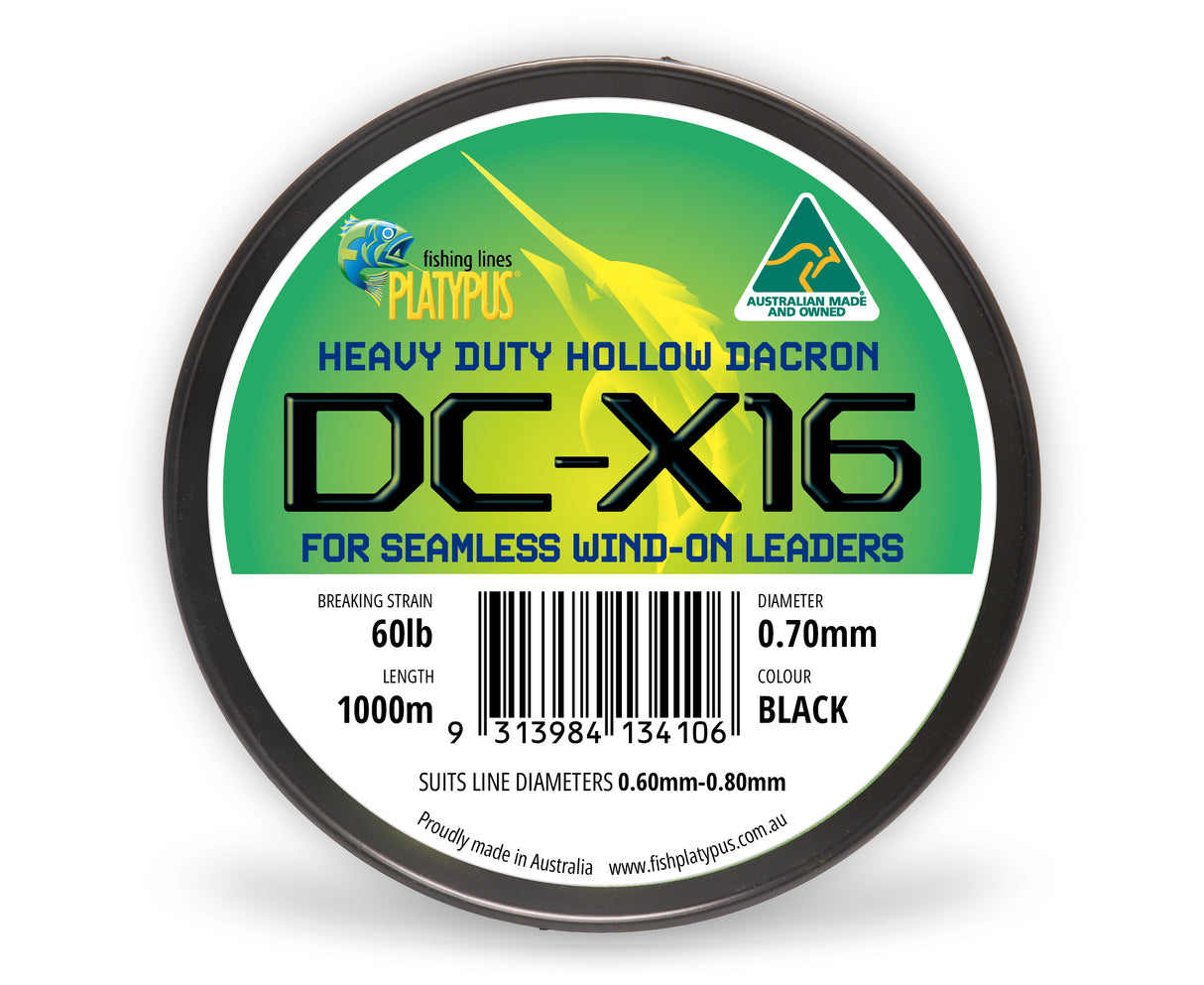 PLATYPUS DC X16 DACRON 1000M BLACK 60 LB