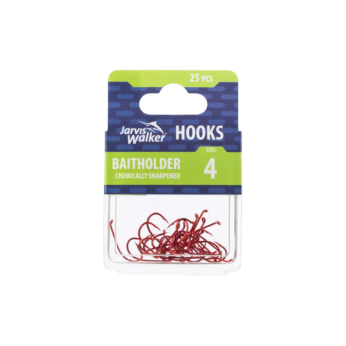JW CHEMICALLY SHARPENED BAITHOLDER HOOKS - 25 PACK