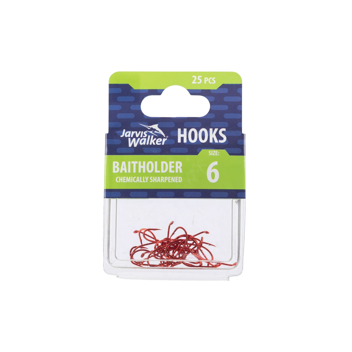 JW CHEMICALLY SHARPENED BAITHOLDER HOOKS - 25 PACK