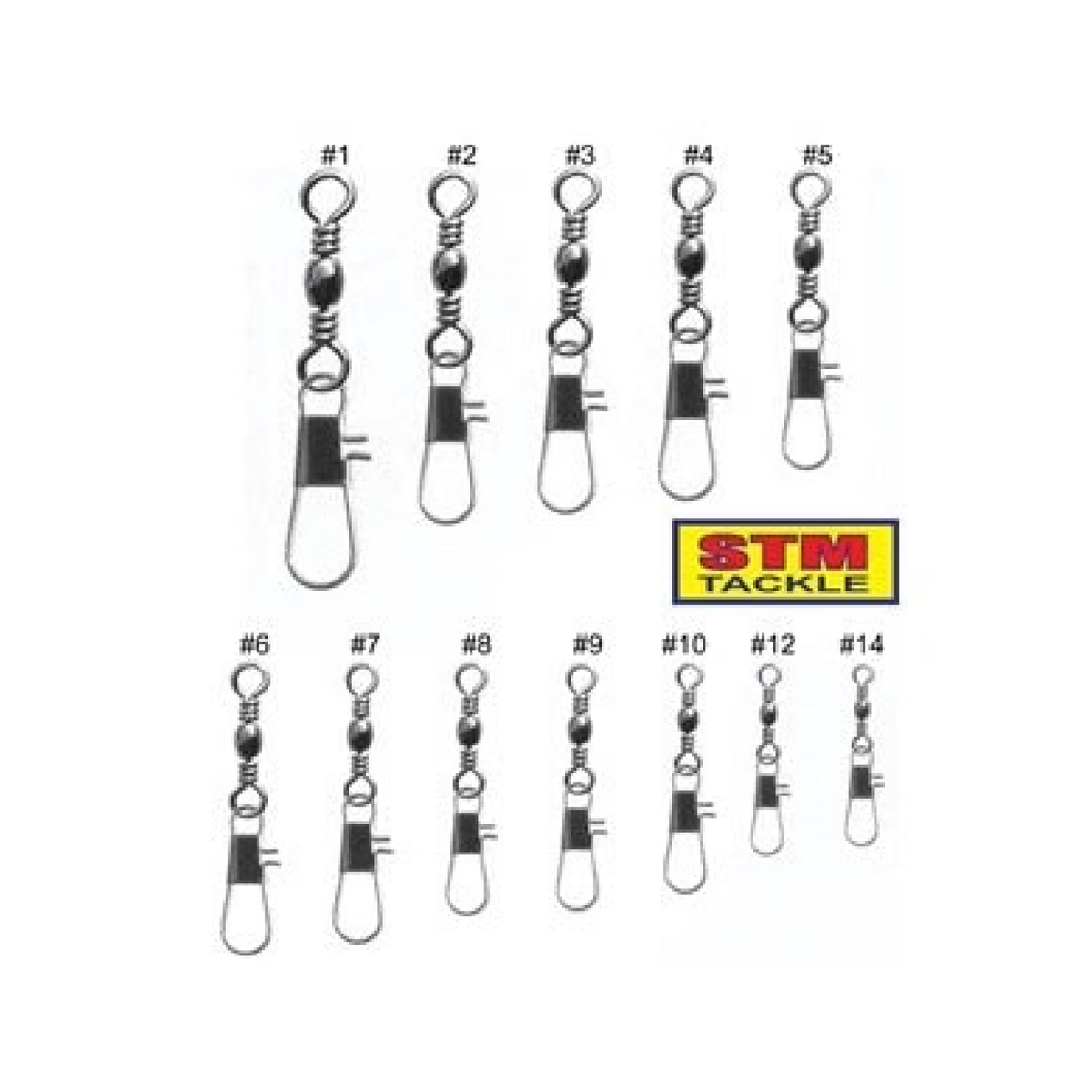 STM BLACK BARREL SWIVEL WITH INTERLOCK SNAP (10 PACK)