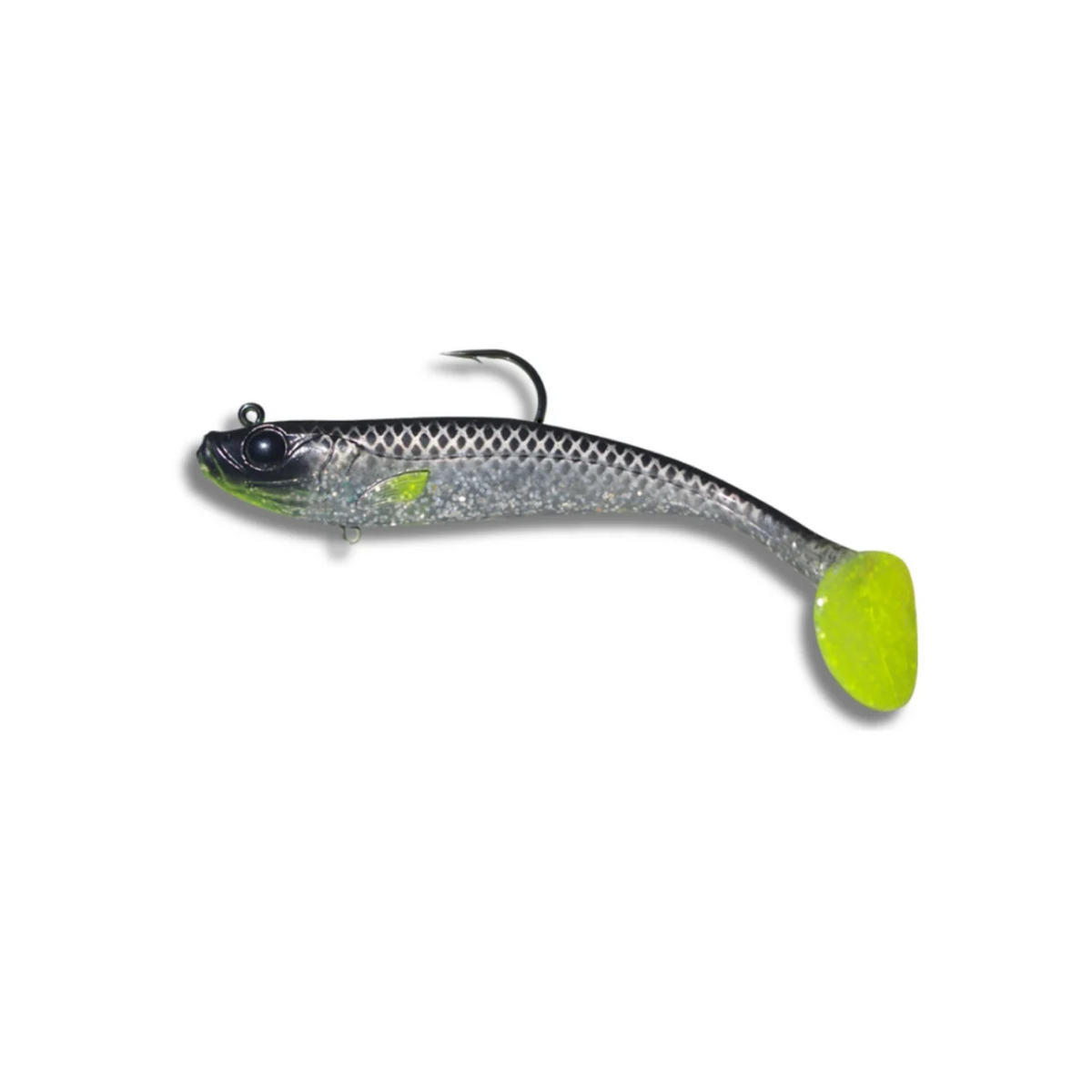 VIXEN SHAD 150MM 44GM BLACK SILVER CHARTREUSE