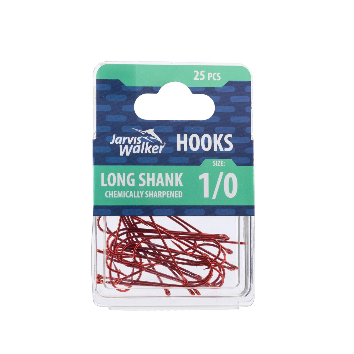 JW CHEMICALLY SHARPENED LONG SHANK HOOKS - 25 PACK