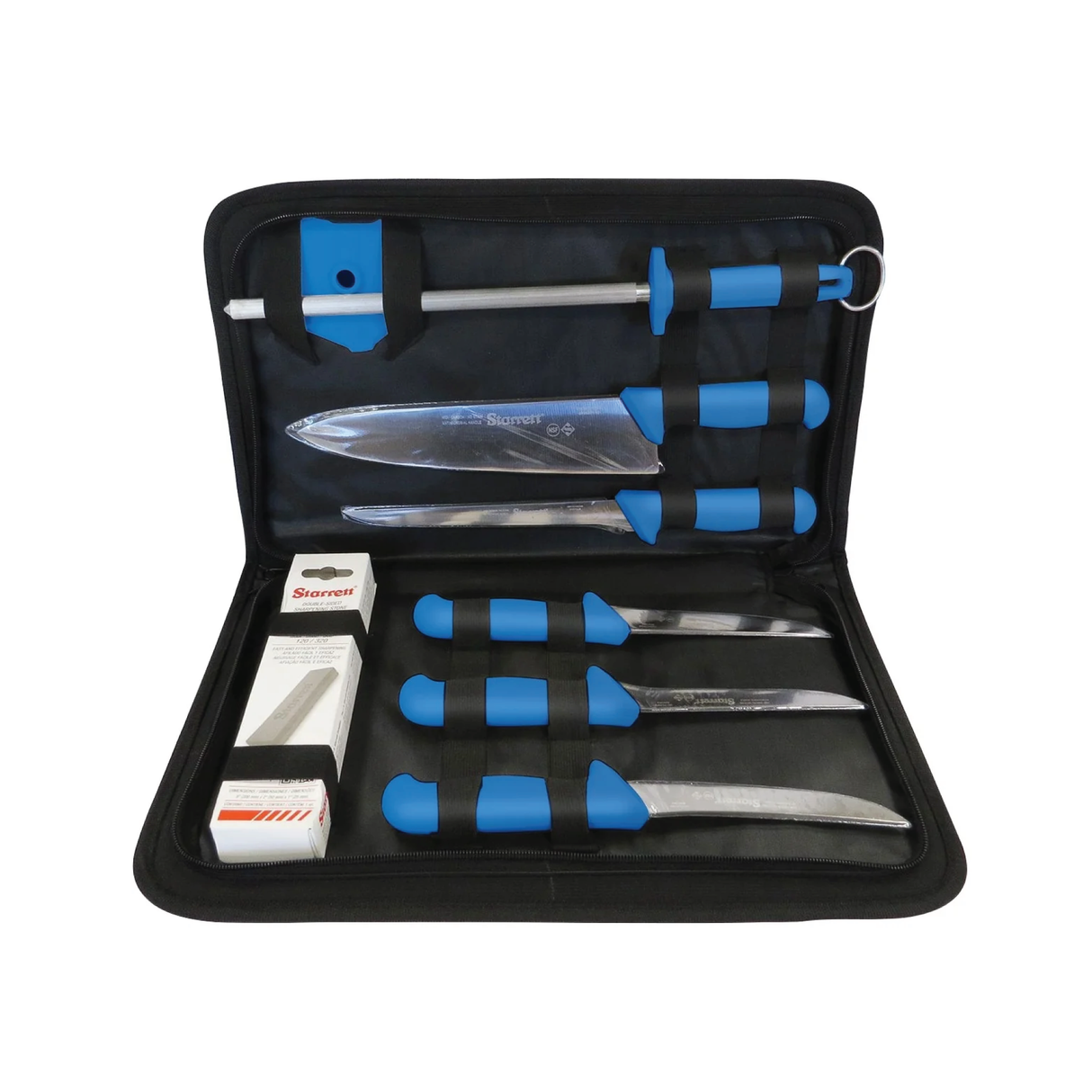 Starrett - Blue Handled Starrett Eight Piece Professional Knife Set | BKK-8B