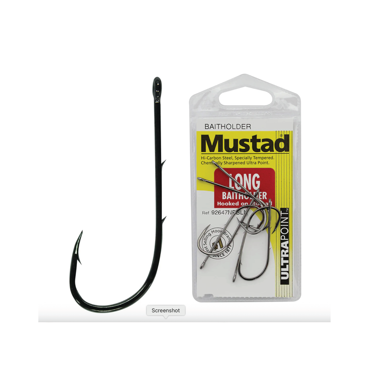 MUSTAD LONG BAITHOLDER HOOKS