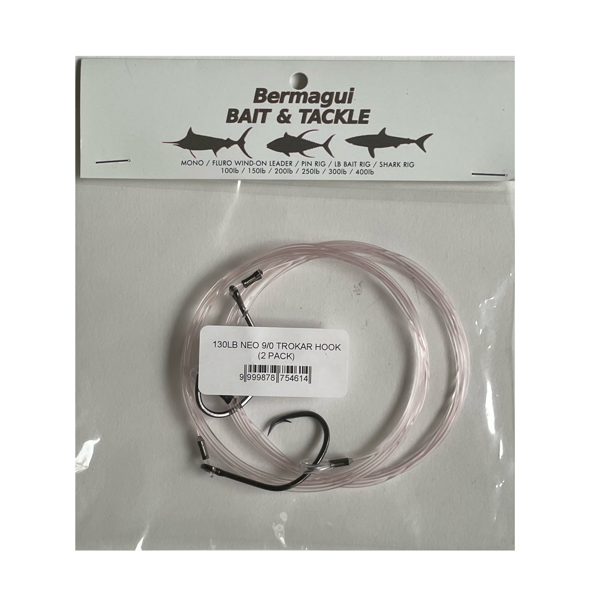 130lb NEO 9/0 TROKAR Hook (2 per pack)