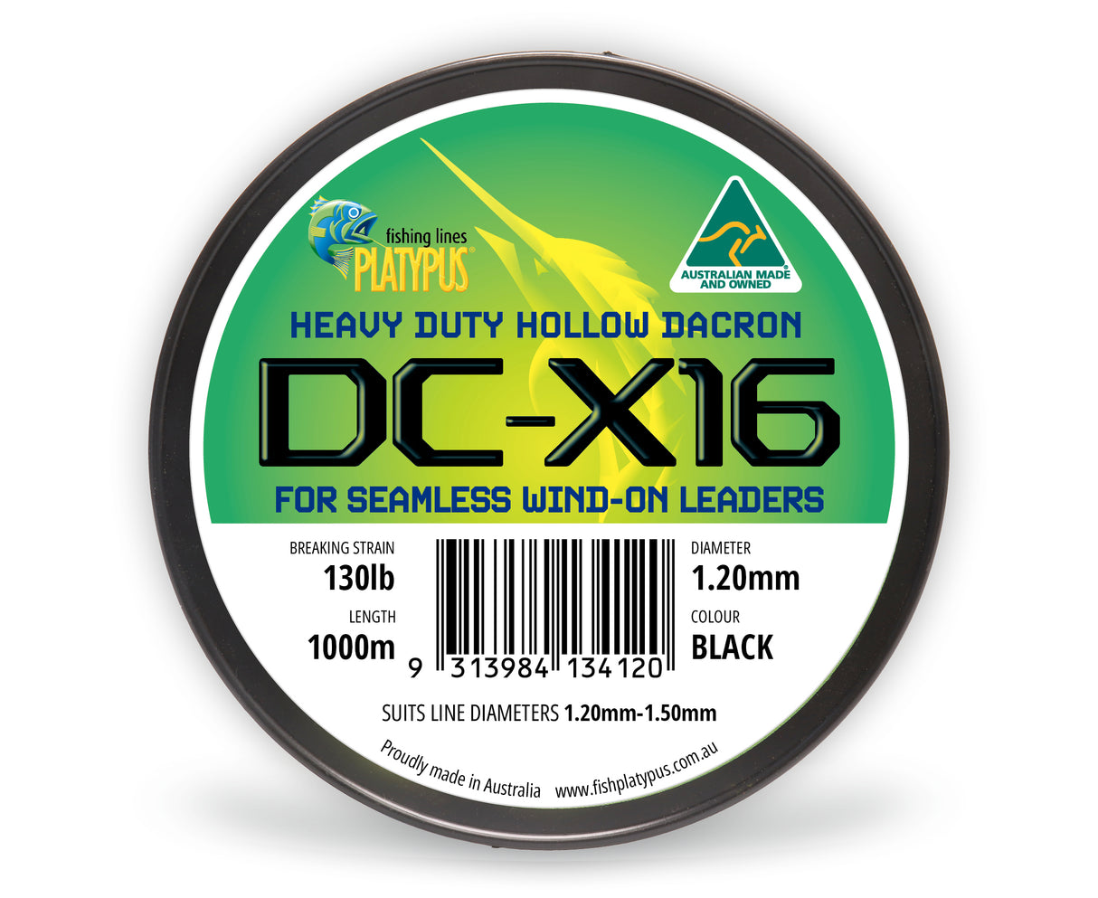 PLATYPUS DC X16 DACRON 1000M BLACK 130LB