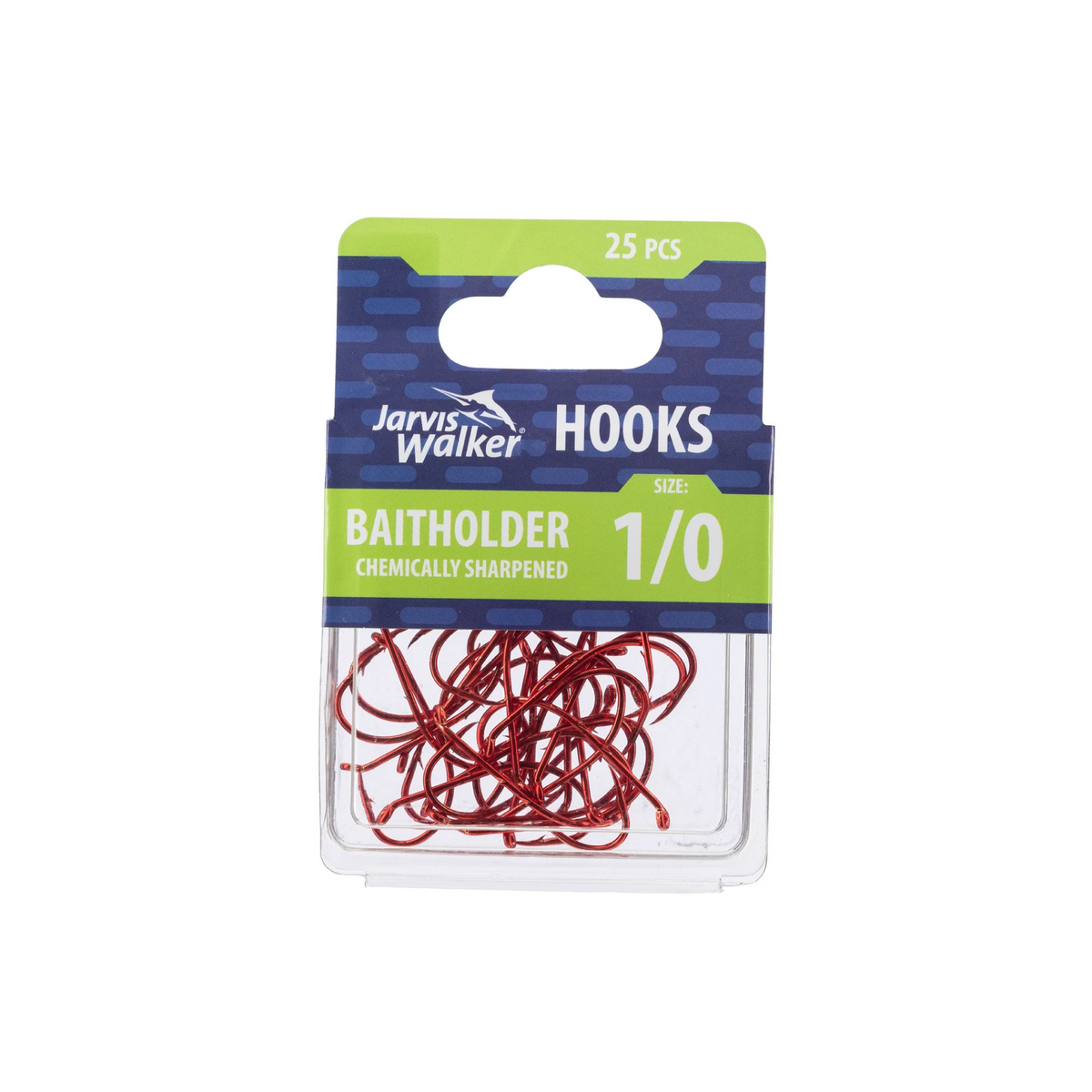 JW CHEMICALLY SHARPENED BAITHOLDER HOOKS - 25 PACK