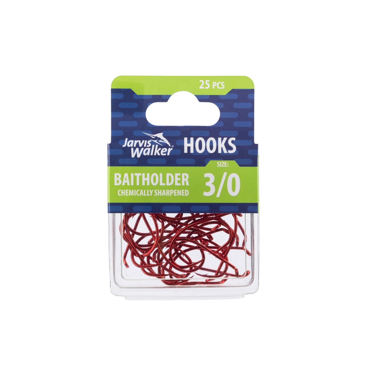 JW CHEMICALLY SHARPENED BAITHOLDER HOOKS - 25 PACK