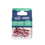 JW CHEMICALLY SHARPENED LONG SHANK HOOKS - 25 PACK