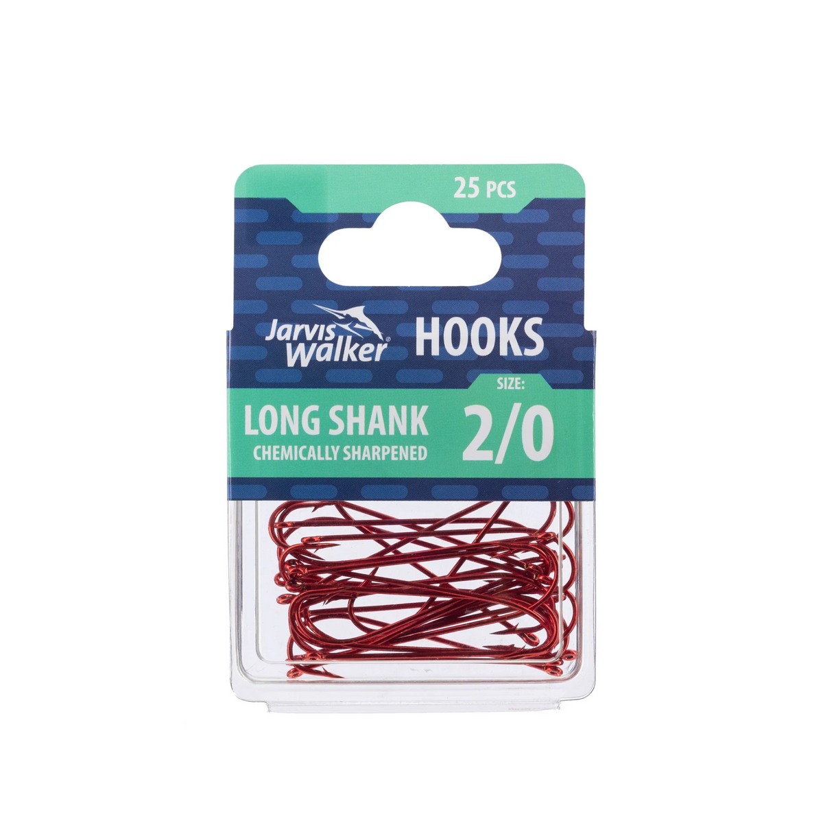 JW CHEMICALLY SHARPENED LONG SHANK HOOKS - 25 PACK