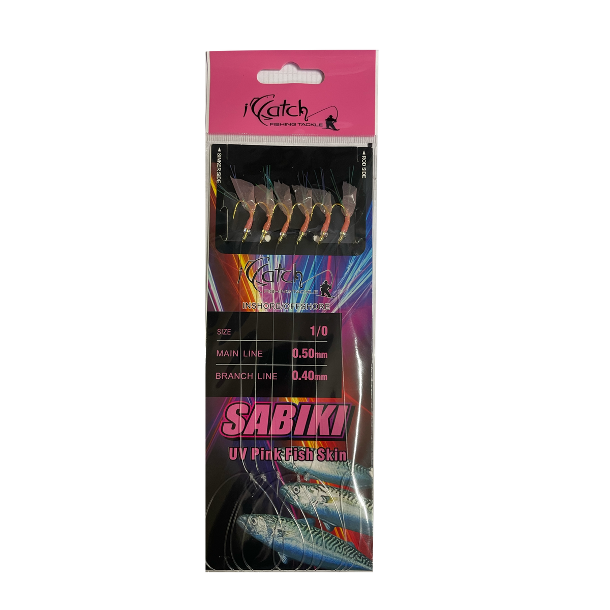 iCatch SABIKI UV PINK FISH SKIN 1/0