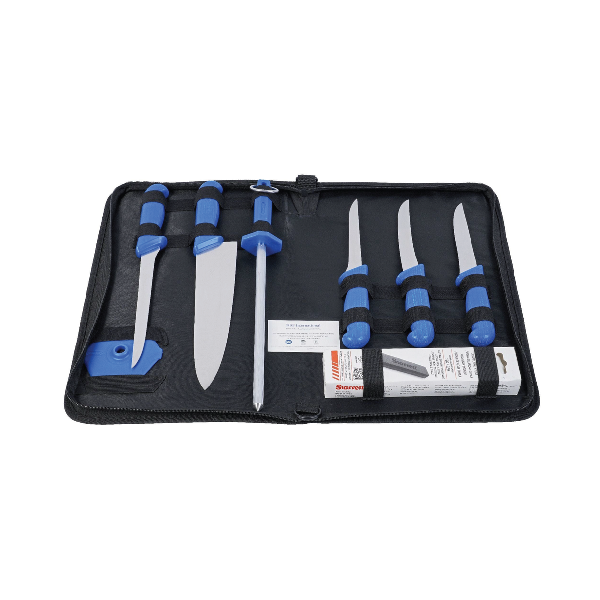 Starrett - Blue Handled Starrett Eight Piece Professional Knife Set | BKK-8B